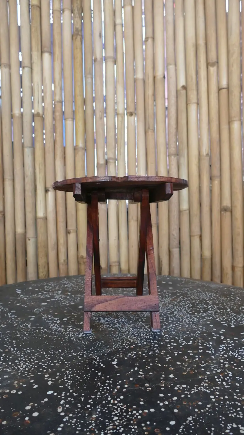  Product image 7 of the product “Folding table in shape of fish, made of wood. 33cm Height. Dark Brown lacquered. ”